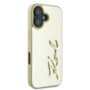 Husa premium pentru  iPhone 16 Karl Lagerfeld superior quality - Auriu