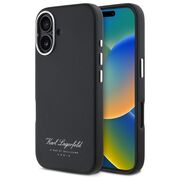 Husa premium pentru  iPhone 16 Karl Lagerfeld superior quality - Negru royal