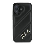 Husa premium pentru  iPhone 16 Karl Lagerfeld superior quality - Negru Leather