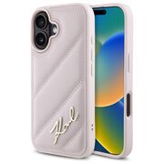 Husa premium pentru  iPhone 16 Karl Lagerfeld superior quality - Roz