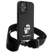 Husa premium pentru  iPhone 16 Karl Lagerfeld superior quality - Negru denim