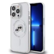 Husa premium pentru  iPhone 15 Pro Karl Lagerfeld compatibila Magsafe - Alb