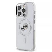 Husa premium pentru  iPhone 15 Pro Karl Lagerfeld compatibila Magsafe - Alb
