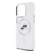 Husa premium pentru  iPhone 15 Pro Karl Lagerfeld compatibila Magsafe - Alb