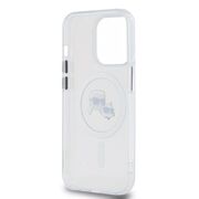 Husa premium pentru  iPhone 15 Pro Karl Lagerfeld compatibila Magsafe - Alb