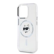Husa premium pentru  iPhone 15 Pro Karl Lagerfeld compatibila Magsafe - Argintiu