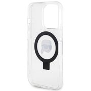 Husa premium pentru  iPhone 15 Pro Karl Lagerfeld compatibila Magsafe - Gri antracit