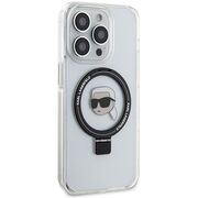 Husa premium pentru  iPhone 15 Pro Karl Lagerfeld compatibila Magsafe - Gri antracit