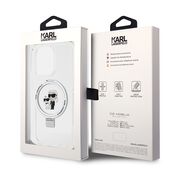Husa premium pentru  iPhone 15 Pro Karl Lagerfeld compatibila Magsafe - Gri antracit