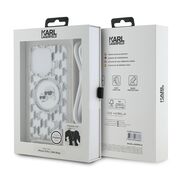 Husa premium pentru  iPhone 15 Pro Karl Lagerfeld compatibila Magsafe - Gri deschis