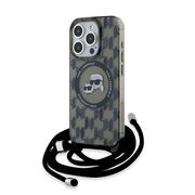 Husa premium pentru  iPhone 15 Pro Karl Lagerfeld compatibila Magsafe - Gri inchis
