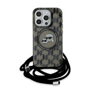Husa premium pentru  iPhone 15 Pro Karl Lagerfeld compatibila Magsafe - Gri inchis