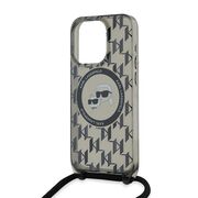 Husa premium pentru  iPhone 15 Pro Karl Lagerfeld compatibila Magsafe - Gri inchis