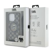 Husa premium pentru  iPhone 15 Pro Karl Lagerfeld compatibila Magsafe - Gri inchis