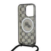 Husa premium pentru  iPhone 15 Pro Karl Lagerfeld compatibila Magsafe - Gri inchis