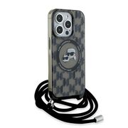 Husa premium pentru  iPhone 15 Pro Karl Lagerfeld compatibila Magsafe - Gri inchis