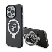 Husa premium pentru  iPhone 15 Pro Karl Lagerfeld compatibila Magsafe - Negru grant