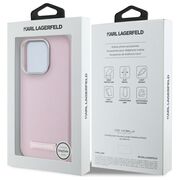 Husa premium pentru  iPhone 15 Pro Karl Lagerfeld compatibila Magsafe - Roz deschis