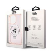 Husa premium pentru  iPhone 15 Pro Karl Lagerfeld compatibila Magsafe - Roz inchis