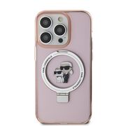 Husa premium pentru  iPhone 15 Pro Karl Lagerfeld compatibila Magsafe - Roz inchis