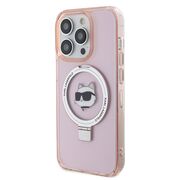 Husa premium pentru  iPhone 15 Pro Karl Lagerfeld compatibila Magsafe - Roz pal
