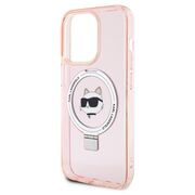 Husa premium pentru  iPhone 15 Pro Karl Lagerfeld compatibila Magsafe - Roz pal
