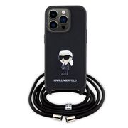 Husa premium pentru  iPhone 15 Pro Karl Lagerfeld superior quality - Negru carbune
