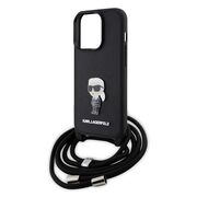 Husa premium pentru  iPhone 15 Pro Karl Lagerfeld superior quality - Negru carbune