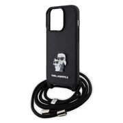 Husa premium pentru  iPhone 15 Pro Karl Lagerfeld superior quality - Negru havana