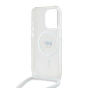 Husa premium pentru  iPhone 15 Pro Max Karl Lagerfeld compatibila Magsafe - Gri deschis