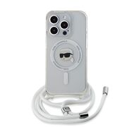 Husa premium pentru  iPhone 15 Pro Max Karl Lagerfeld compatibila Magsafe - Gri deschis