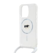Husa premium pentru  iPhone 15 Pro Max Karl Lagerfeld compatibila Magsafe - Gri deschis