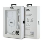 Husa premium pentru  iPhone 15 Pro Max Karl Lagerfeld compatibila Magsafe - Gri deschis