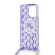 Husa premium pentru  iPhone 15 Pro Max Karl Lagerfeld compatibila Magsafe - Mov deschis