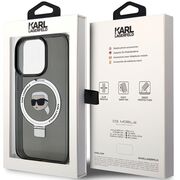Husa premium pentru  iPhone 15 Pro Max Karl Lagerfeld compatibila Magsafe - Negru denim