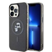 Husa premium pentru  iPhone 15 Pro Max Karl Lagerfeld compatibila Magsafe - Negru print