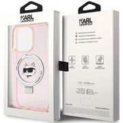 Husa premium pentru  iPhone 15 Pro Max Karl Lagerfeld compatibila Magsafe - Roz deschis