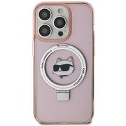 Husa premium pentru  iPhone 15 Pro Max Karl Lagerfeld compatibila Magsafe - Roz deschis