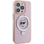 Husa premium pentru  iPhone 15 Pro Max Karl Lagerfeld compatibila Magsafe - Roz deschis