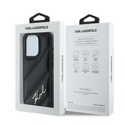 Husa premium pentru  iPhone 15 Pro Max Karl Lagerfeld superior quality - Negru Leather