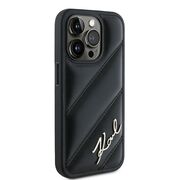 Husa premium pentru  iPhone 15 Pro Max Karl Lagerfeld superior quality - Negru Leather