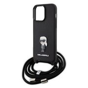 Husa premium pentru  iPhone 15 Pro Max Karl Lagerfeld superior quality - Negru electric