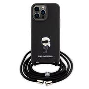 Husa premium pentru  iPhone 15 Pro Max Karl Lagerfeld superior quality - Negru electric