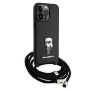 Husa premium pentru  iPhone 15 Pro Max Karl Lagerfeld superior quality - Negru electric