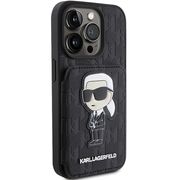 Husa premium pentru  iPhone 15 Pro Max Karl Lagerfeld superior quality - Negru grant