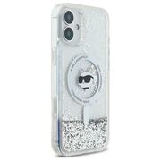 Husa premium pentru  iPhone 16 Karl Lagerfeld compatibila Magsafe - Argintiu