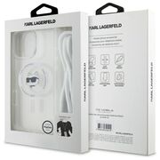 Husa premium pentru  iPhone 16 Karl Lagerfeld compatibila Magsafe - Clear