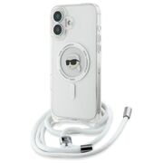 Husa premium pentru  iPhone 16 Karl Lagerfeld compatibila Magsafe - Transparent