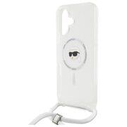 Husa premium pentru  iPhone 16 Karl Lagerfeld compatibila Magsafe - Transparent