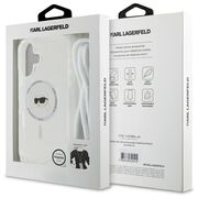Husa premium pentru  iPhone 16 Karl Lagerfeld compatibila Magsafe - Transparent